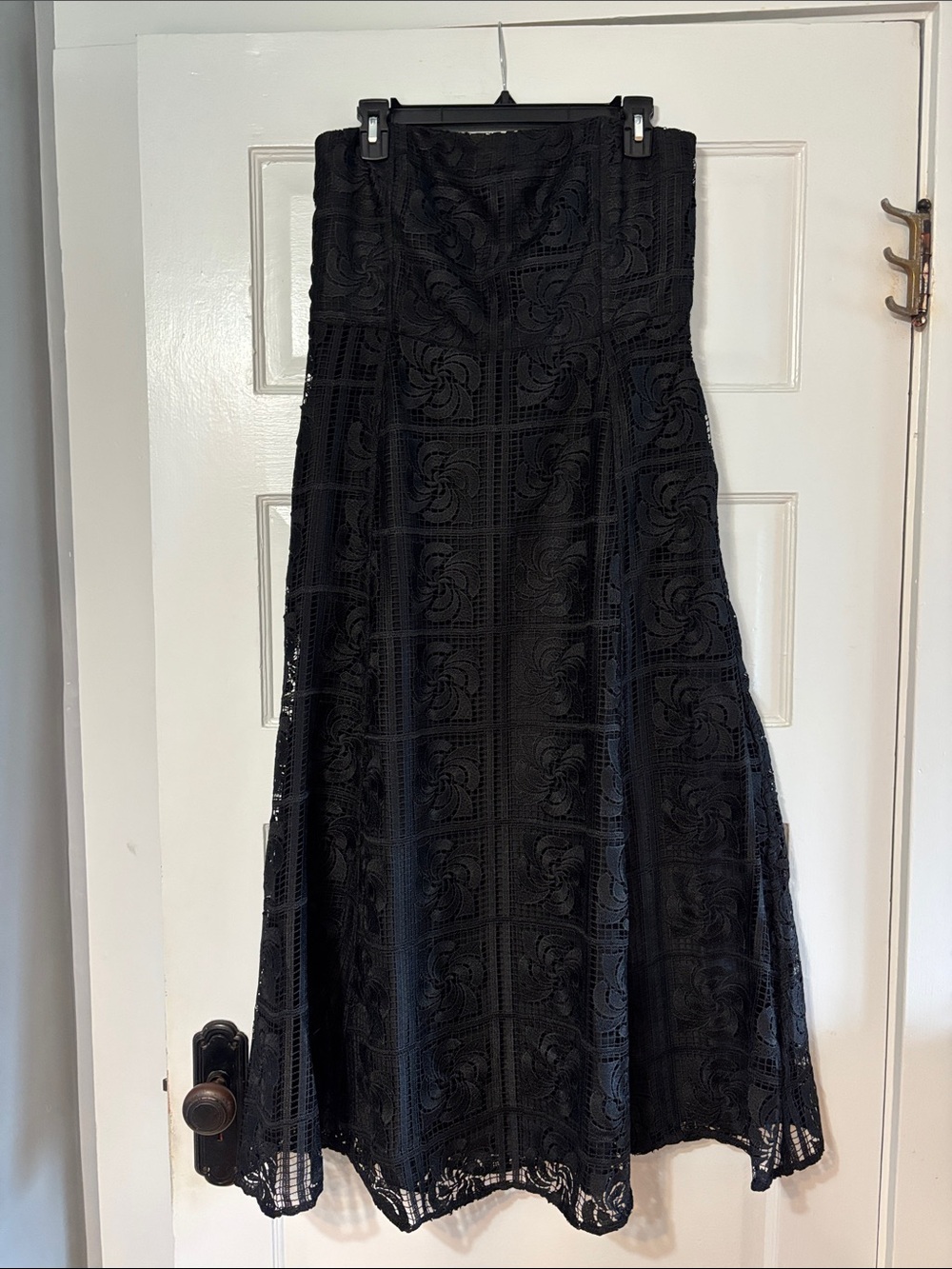 LOFT Black Lace Midi Cocktail Dress